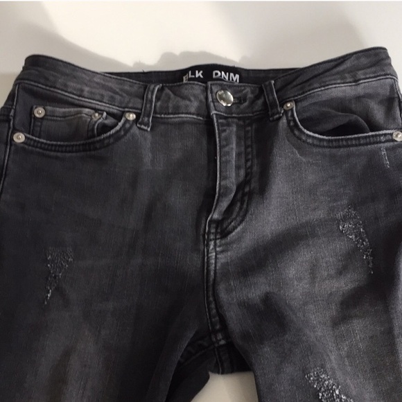 BLK DNM Grey Distressed Skinny Jeans - Picture 6 of 8